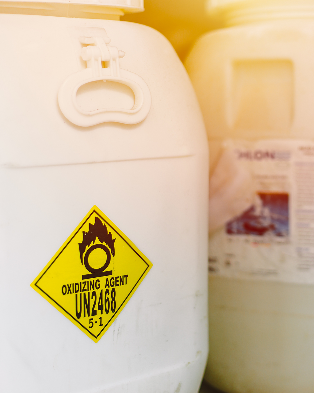 toxic chemical warning label on a container