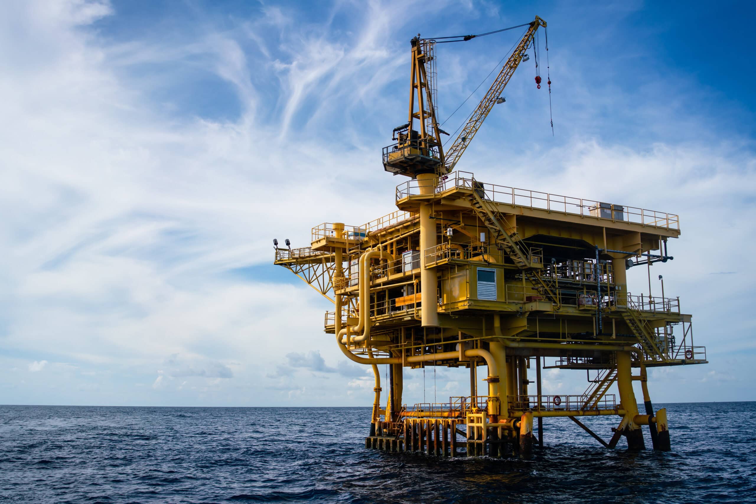 Offshore oil and gas wellhead platform