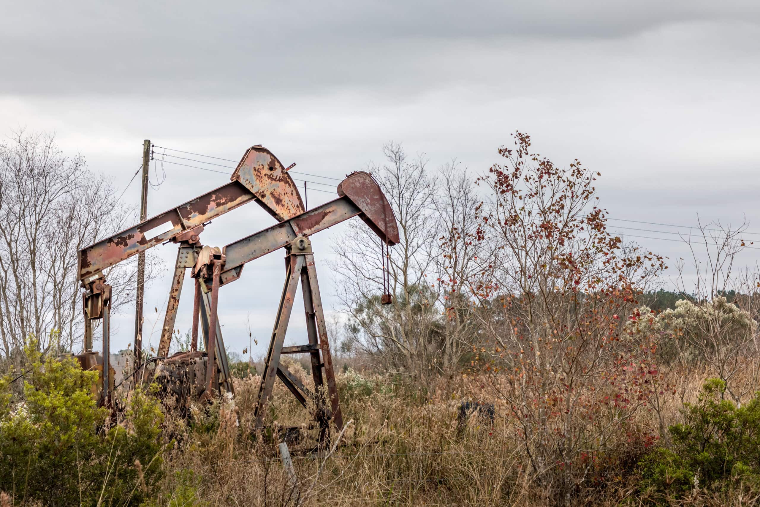 Rusty abandonded oil pumps