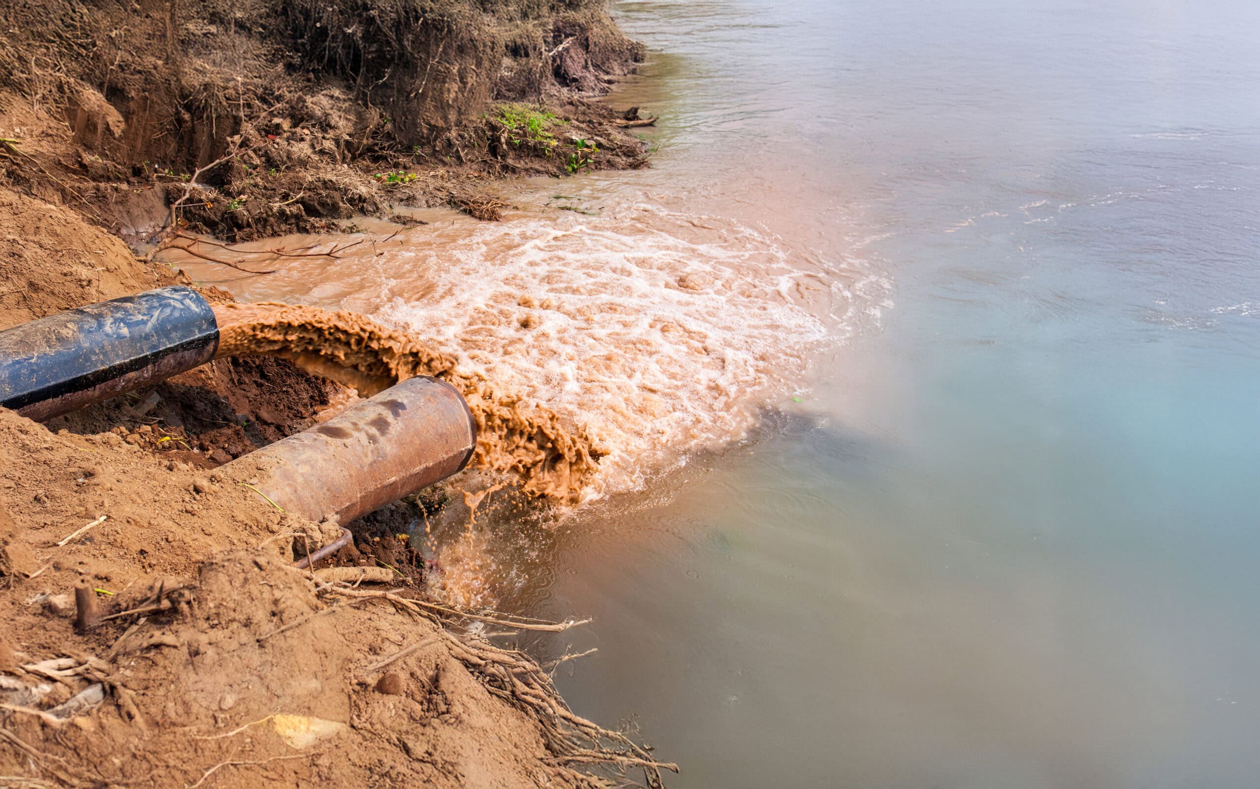 contaminated water being dumped into open water