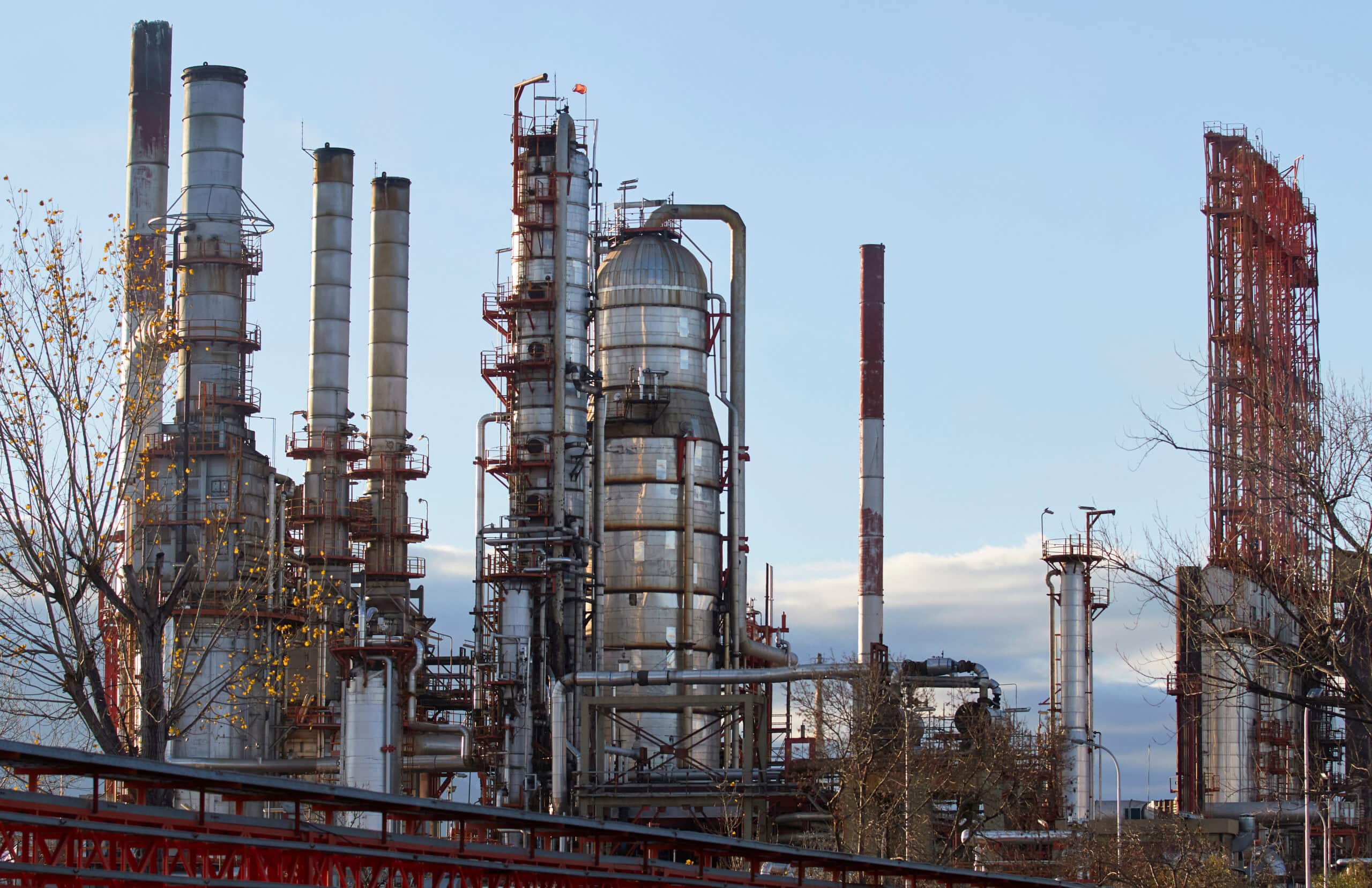 chemical plant with rusty pipes